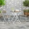 Acacia Wood Folding Patio Bistro Set with 2 Chairs, Metal Frame and Space-Saving Design